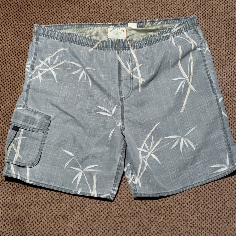 Hawaii Bamboo Design Swim Trunks